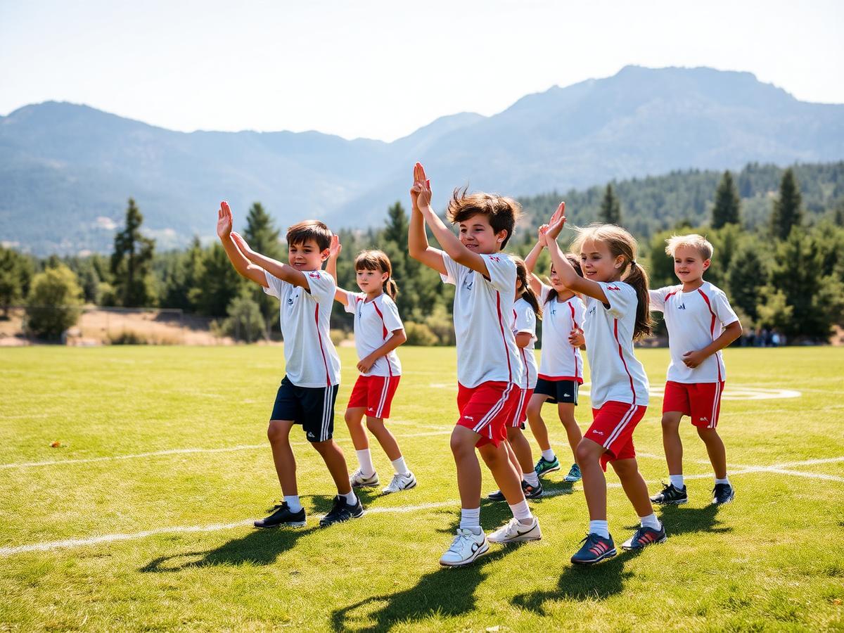 Sports camp training in the mountains